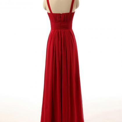 Red Bridesmaid Dresses,long Chiffon Bridesmaid..