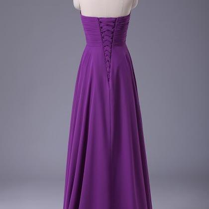 Custom Made Purple Sweetheart Neckline Ruched..