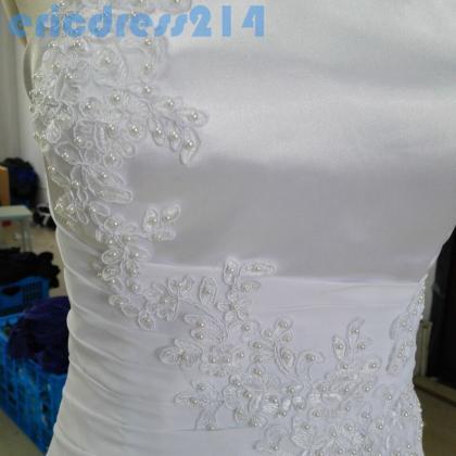 White Beach Wedding Dress 2015,strapless Chiffon..