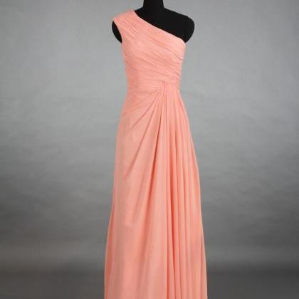 Designer Short Coral One Shoulder Long Sleeve Lace Prom Dress with Pearls