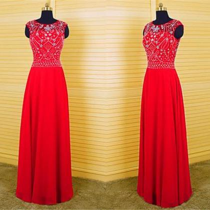 2016 Red Long Elegant Backless Prom Dress Real..