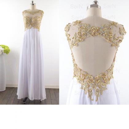 Open Back White Bridesmaid Dress,floor Length A..