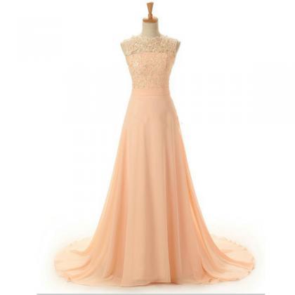 Sexy Backless Champagne Bridesmaid Dress,long A..