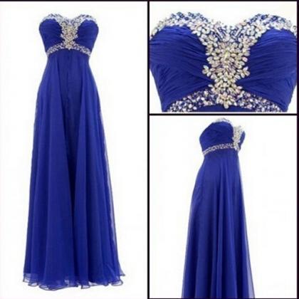 Prom Dress,sexy Strapless Prom Dress,royal Blue..