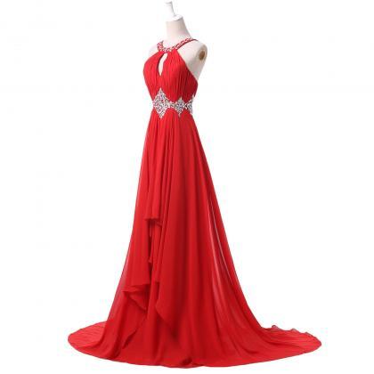 Prom Dresses,red Prom Dresses,chiffon Prom..