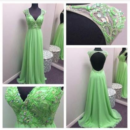 Prom Dresses,green Prom Dresses,chiffon Prom..