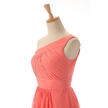 Prom Dress,one Shoulder Prom Dress,coral Short..
