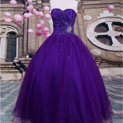 2019 Sexy Purple Beads Quinceanera Dresses Ball..