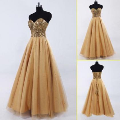 2019 Luxury Gold Quinceanera Dresses Ball Gown For..