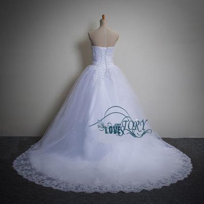 2016 White Wedding Dresses Floor Length Sweetheart..