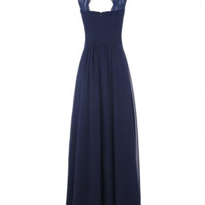 Evening Dress,long Elegant Evening Dress,navy Blue..