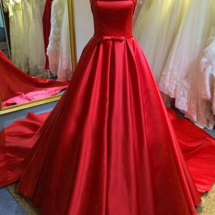 Elegant Long Red Prom Dresses Sexy Lace-up Evening..