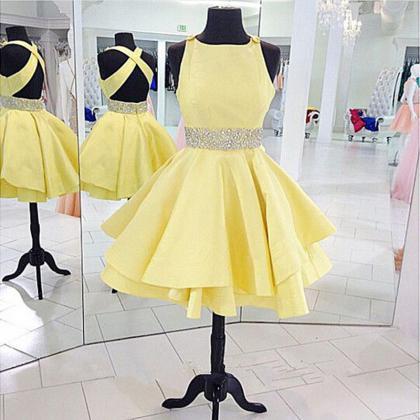 Short Prom Gowns Yellow Prom Dress Homecoming..