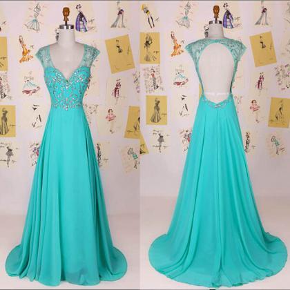 2016 Turquoise Prom Dresses Strapless Backless..