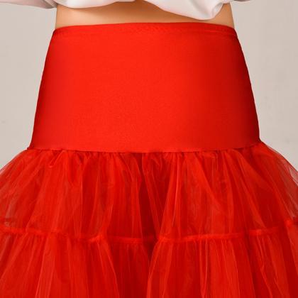 Red New Short A Line Petticoat Crin..