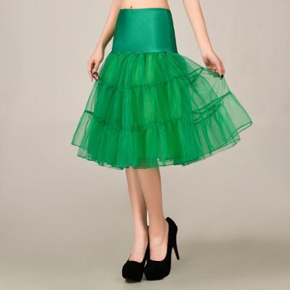 2016 Green Petticoat Summer Dress Mini A Line Skirts Crinoline ...