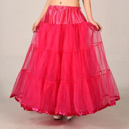Fashion Rose Red Long Skirts Wedding Petticoat..