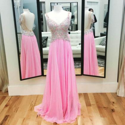 2016 Sexy Pink Evening Dresses Long Luxury Crystal..