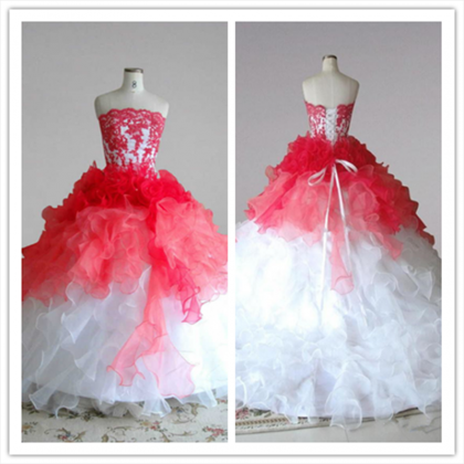 Fashion Ball Gown Prom Dresses Strapless Long Sexy..