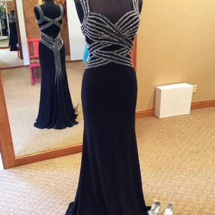2016 Luxury Black Prom Dresses Long Sexy V Neck..