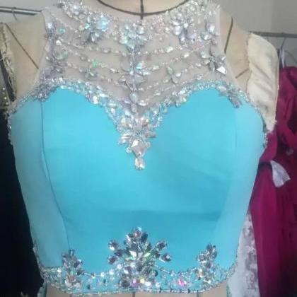 2 Piece Prom Dresses,2016 Prom Dresses,light Blue..