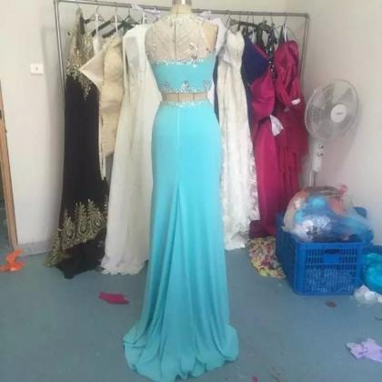 2 Piece Prom Dresses,2016 Prom Dresses,light Blue..