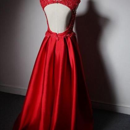Red Prom Dresses,2016 Prom Dresses,backless Prom..