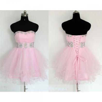 Custom Made Pink Crystal Embellished Sweetheart..