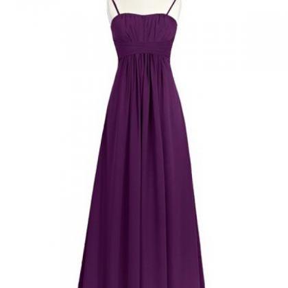 Elegant Spaghetti Straps Grape Bridesmaid Dresses,..