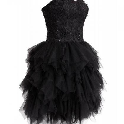 Sexy Short Tulle Sweetheart Prom Dresses, Short..