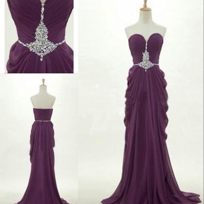 Grape Purple Prom Dresses,backless Prom..