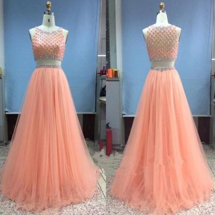 Prom Dress,orange Prom Dress,2 Piece Prom..