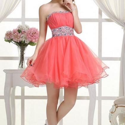 Prom Dresses,short Watermelon Red Prom..