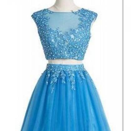 2016 Elegant Blue Short Prom Dresses,blue Prom..