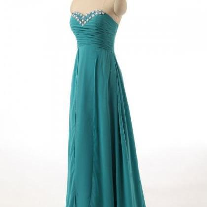 Elegant Long Sweetheart Teal Green Bridesmaid Dresses, Beautiful Floor ...