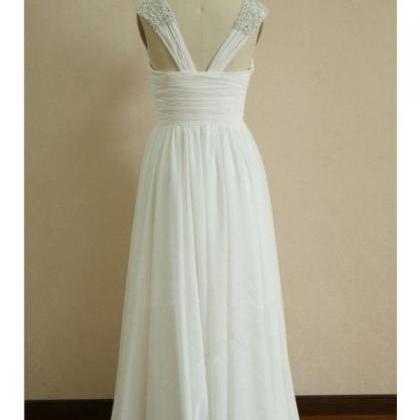 Elegant Long White Bridesmaid Dresses, Beautiful..