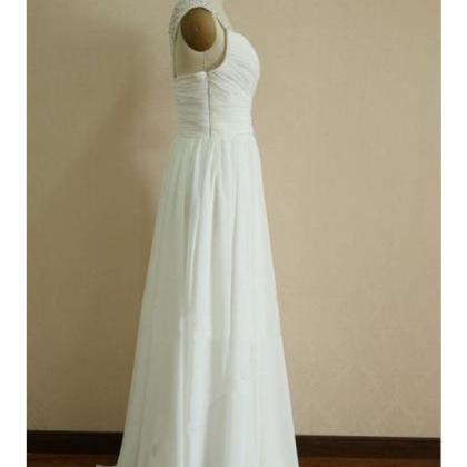 Elegant Long White Bridesmaid Dresses, Beautiful..