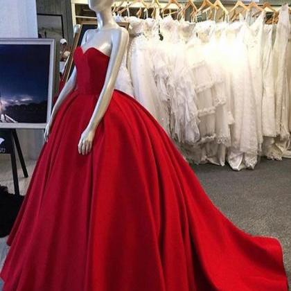 Prom Dress,red Prom Dress,vintage Satin Prom..