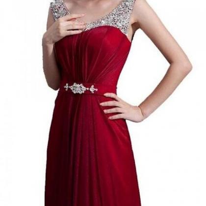 Prom Dress,burgundy Prom Dress,vintage Chiffon..