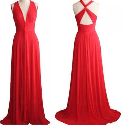 Prom Dress,red Prom Dress,sexy Backless Prom..