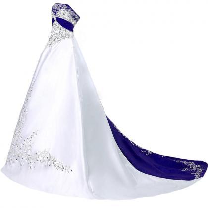 Wedding Dresses,royal Blue Wedding Dresses,bridal..