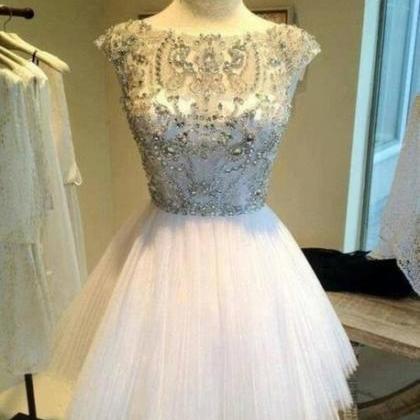 Short White Organza Prom Dresses With Brillante..
