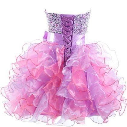 Colorful Sweetheart Organza Homecoming Dresses..