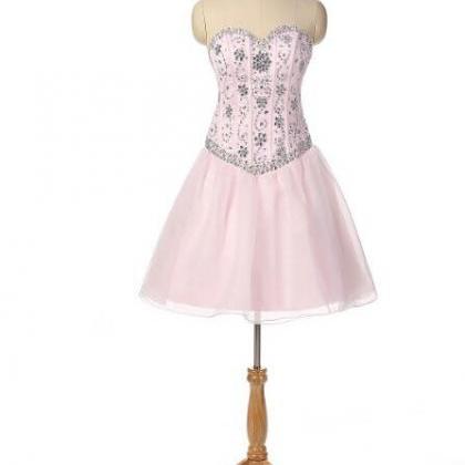 Pink Floor Length Ruffle Organza Quinceanera Gown..