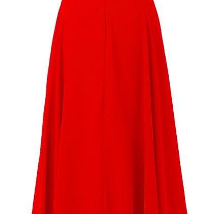 Red Prom Dresses, Sheer Neck Illusion Neck Prom..