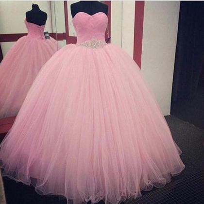 Pink Tulle Sweetheart Prom Dresses Amazing..