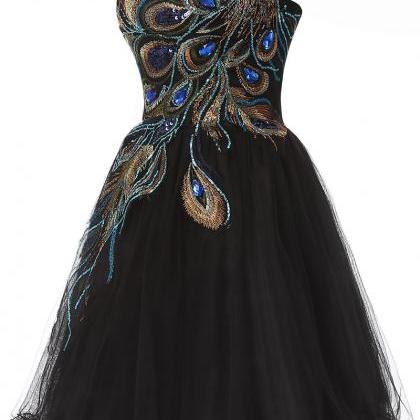 Black Short Tulle Homecoming Dress Featuring Sweetheart Bodice With ...