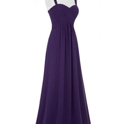 Plus Size Purple Prom Dress,long Elegant Chiffon..