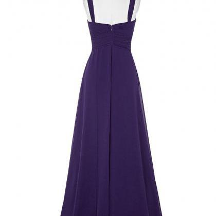 Plus Size Purple Prom Dress,long Elegant Chiffon..
