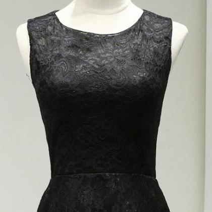2016 Sexy Short Black Scoop Lace Prom Dress ,..